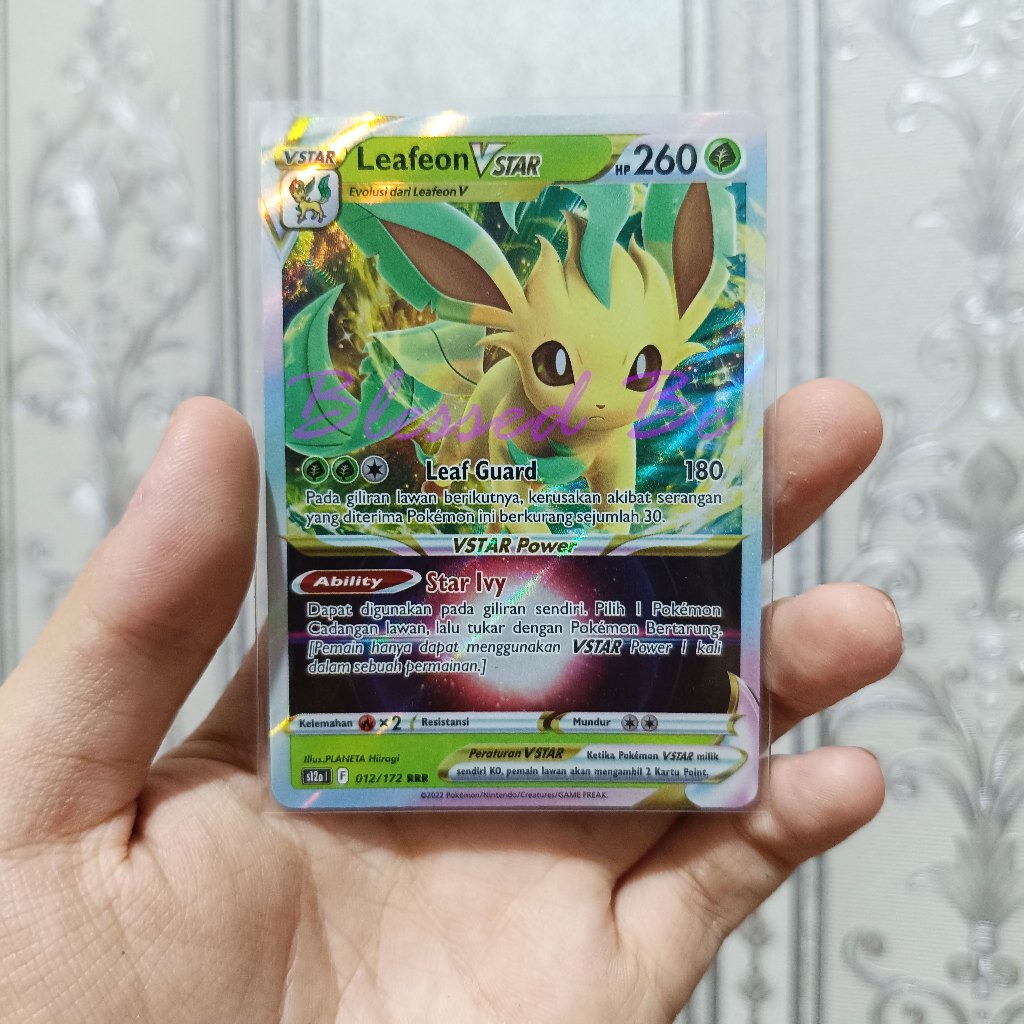 Kartu Pokemon asli Leafeon Vstar 012/172 Bahasa Indonesia