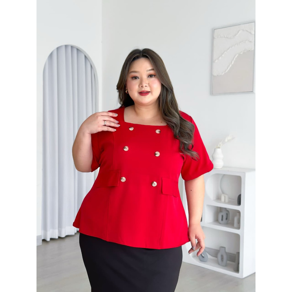JTIARA BLOUSE JUMBO WANITA | BAJU KERJA JUMBO WANITA | ATASAN KERJA BIGSIZE WANITA