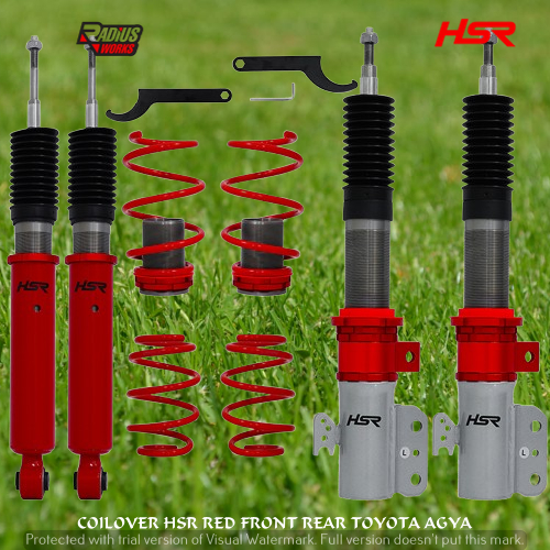 ready stok COILOVER HSR RED FRONT REAR TOYOTA AGYA