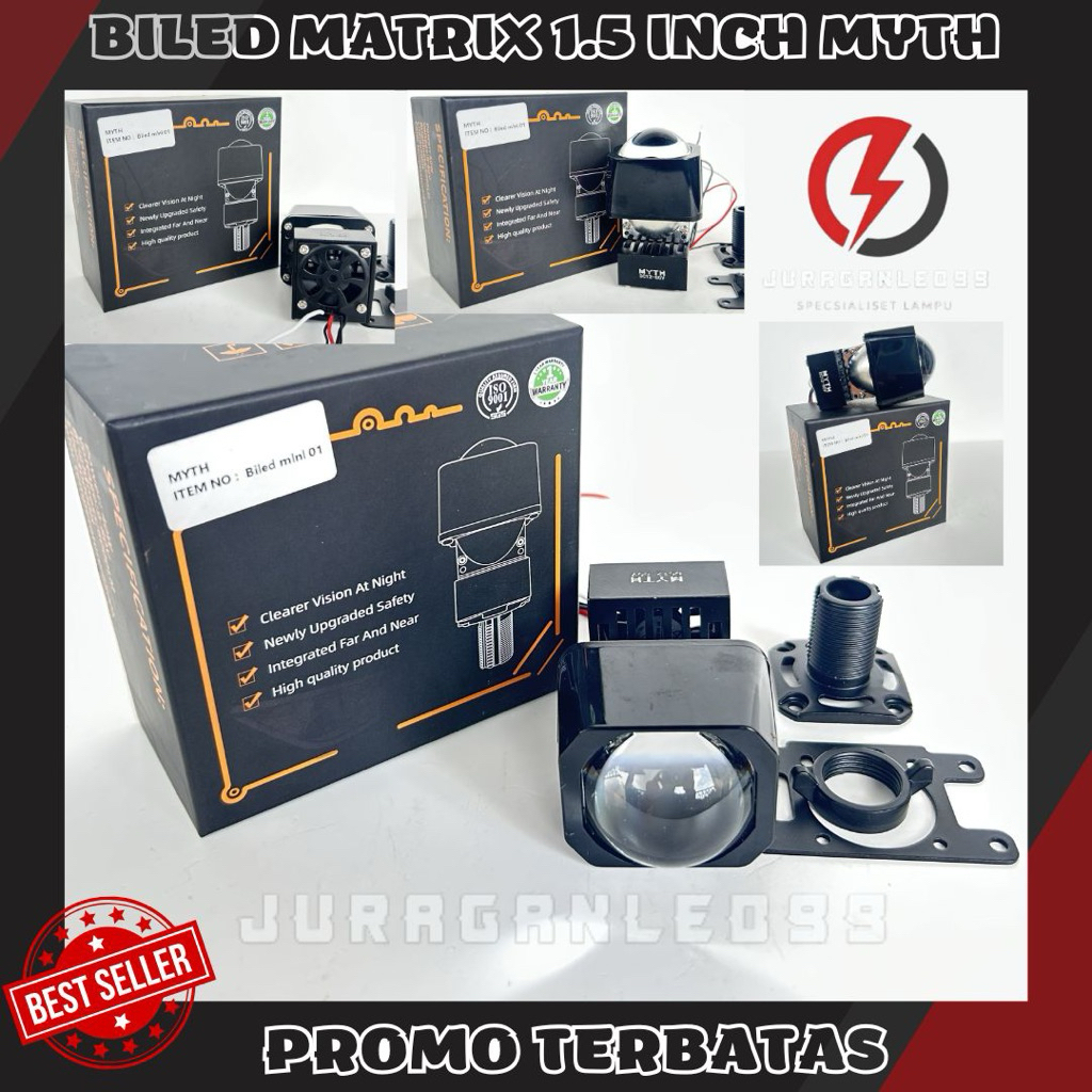 Biled Matrix x1 mini projector 1.5 Inch flat Lampu tembak led biled matrix x1