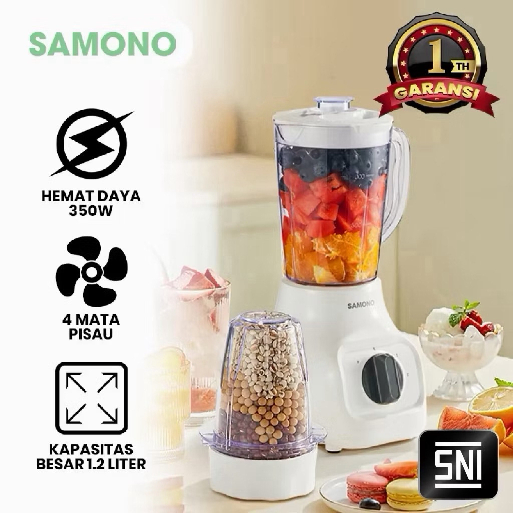 INSTANT SAMONO 1,2L Blender Multifungsi 2in1 Blender Jus & Bumbu 350W LowNoise SW-BL350A - MITOCHIBA