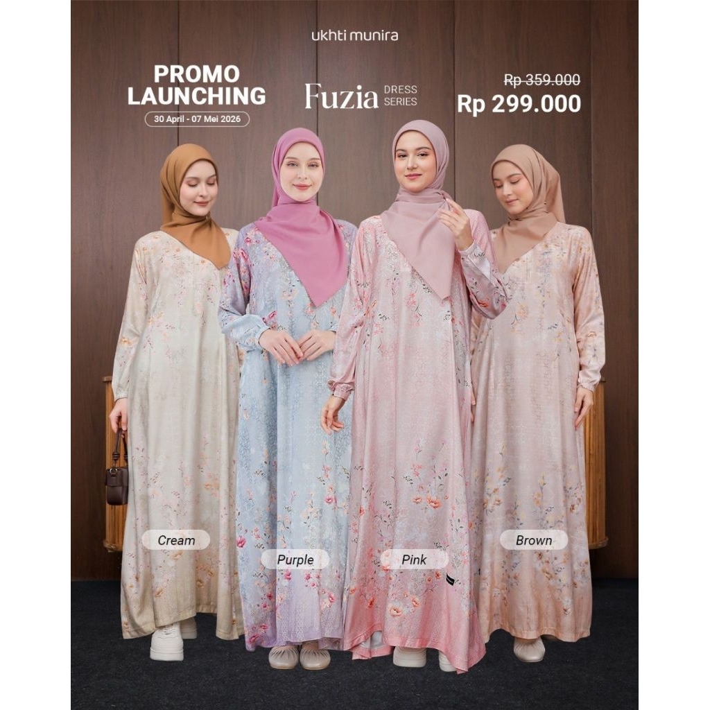 Gamis FUZIA | Gamis Rayon Twill Luxury | Gamis Terbaru by UKHTI MUNIRA [ORIGINAL]