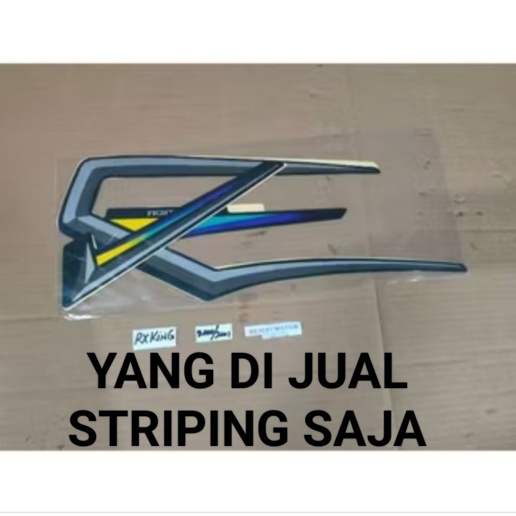 striping rx king 2001 hijau set emblem timbul, lis body rx king 2001 hijau komplit emblem timbul