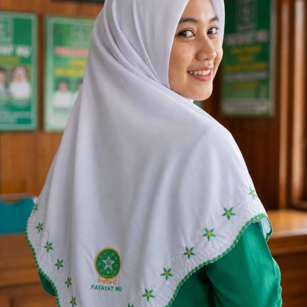 Jilbab Fatayat Bordir Bintang / Kerudung Fatayat NU Terlaris / Jilbab Muslimat / Hijab NU