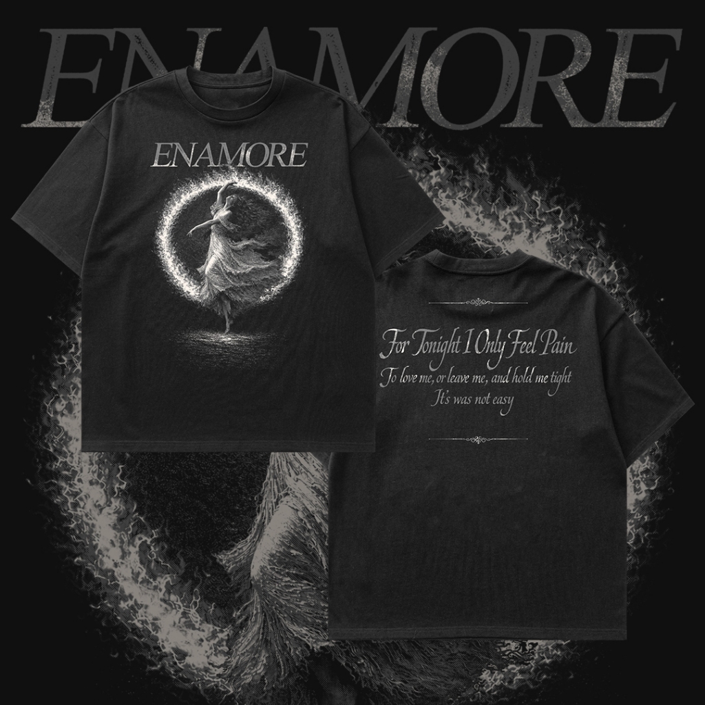 Heart And Soul X Enamore Unpleasant Path Black White Tshirt Kaos Band