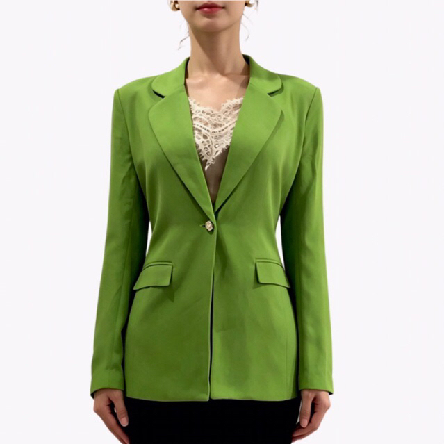 Blazer wanita lengan panjang kancing 1. Blazer wanita formal elegan kancing 1. Blazer jas kerja wani