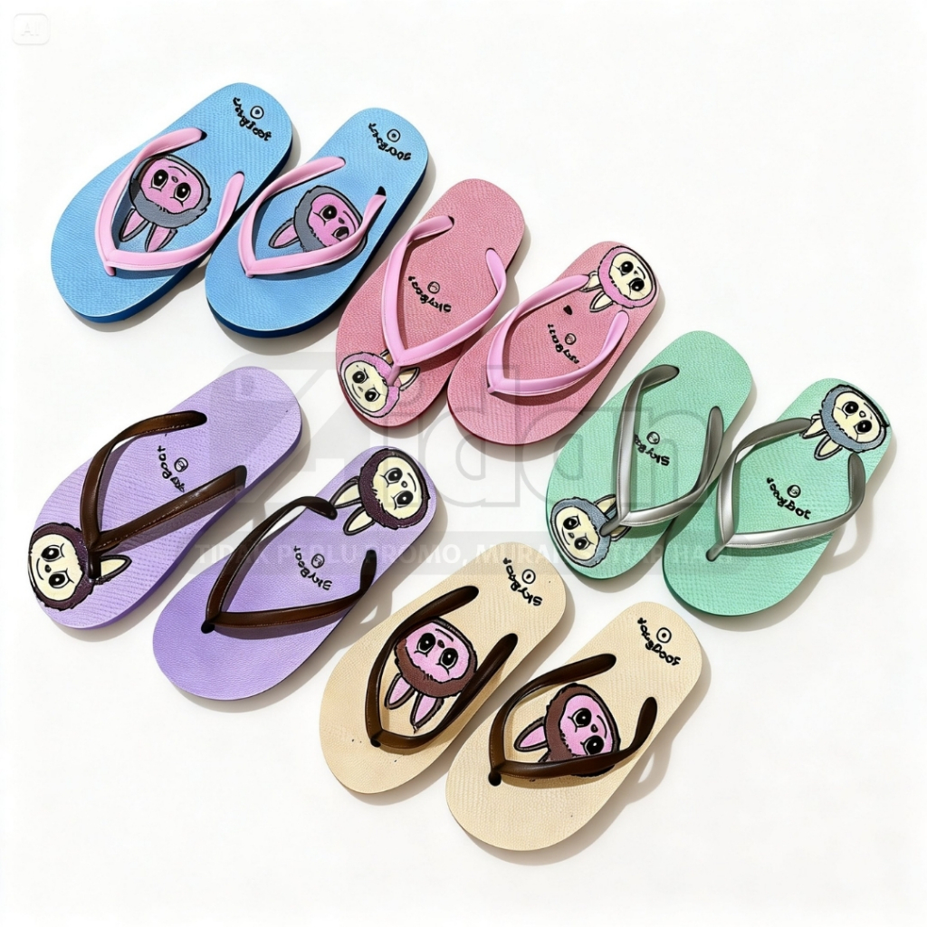 Sandal Japit Anak SKY BOAT LABUBU Motif Lucu Gemas Nyaman
