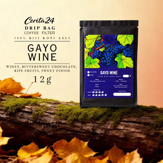 Drip Bag Coffee Gayo Wine 12g - filter Kopi - Specialty - Arabika - Medium Roast - Aceh Gayo Sumatra