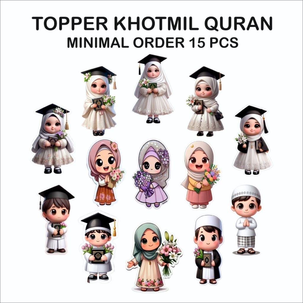 (Minimal order 15 pcs ) Topper Buket Topper Khotmil Quran Topper Khataman Topper Tahfidz