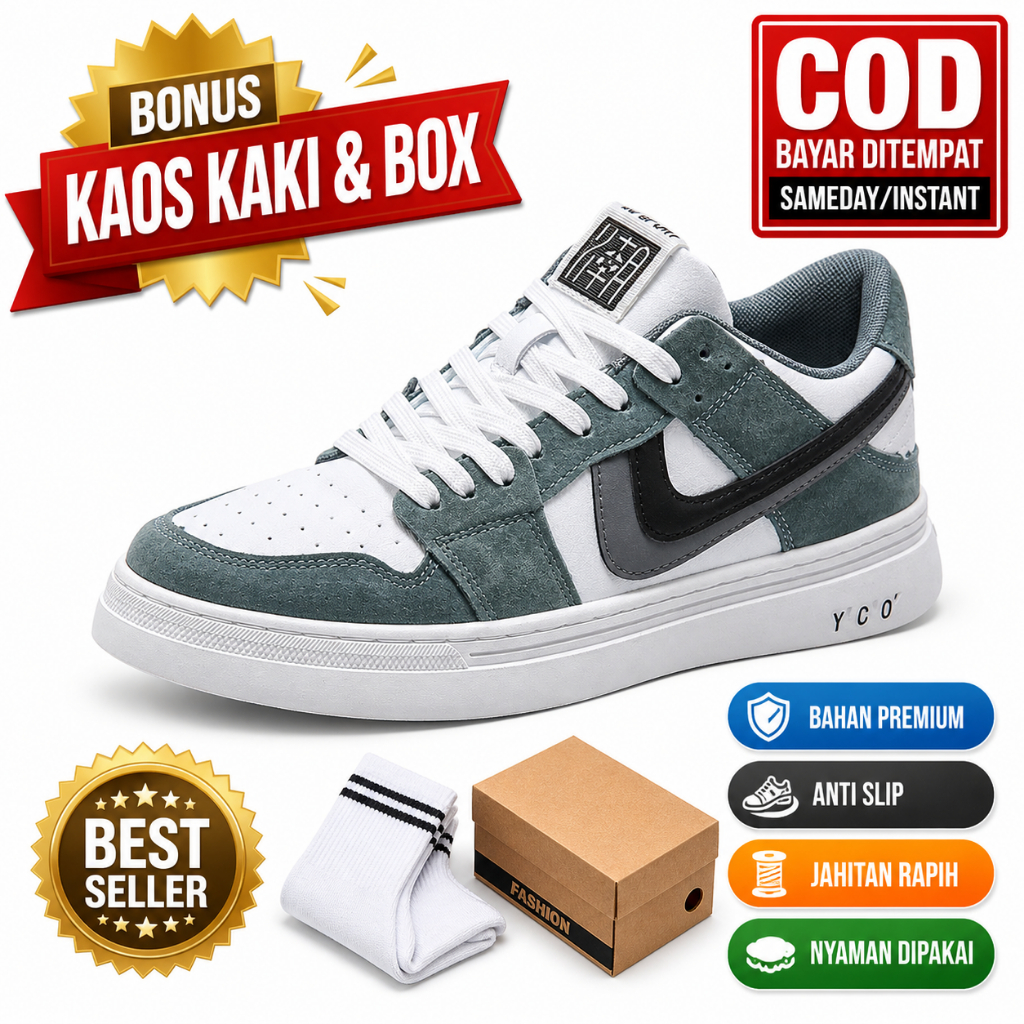 Sepatu Olahraga Pria Sepatu Casual Pria Egm Sepatu Sneakers Kasual Sepatu Sekolah Pria wanita Sneake