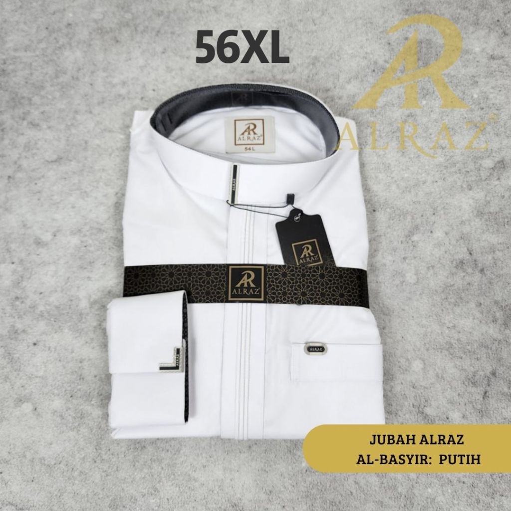 JUBAH ALRAZ BASYIR PUTIH PREMIUM - Gamis Pria Premium Alraz White Edition