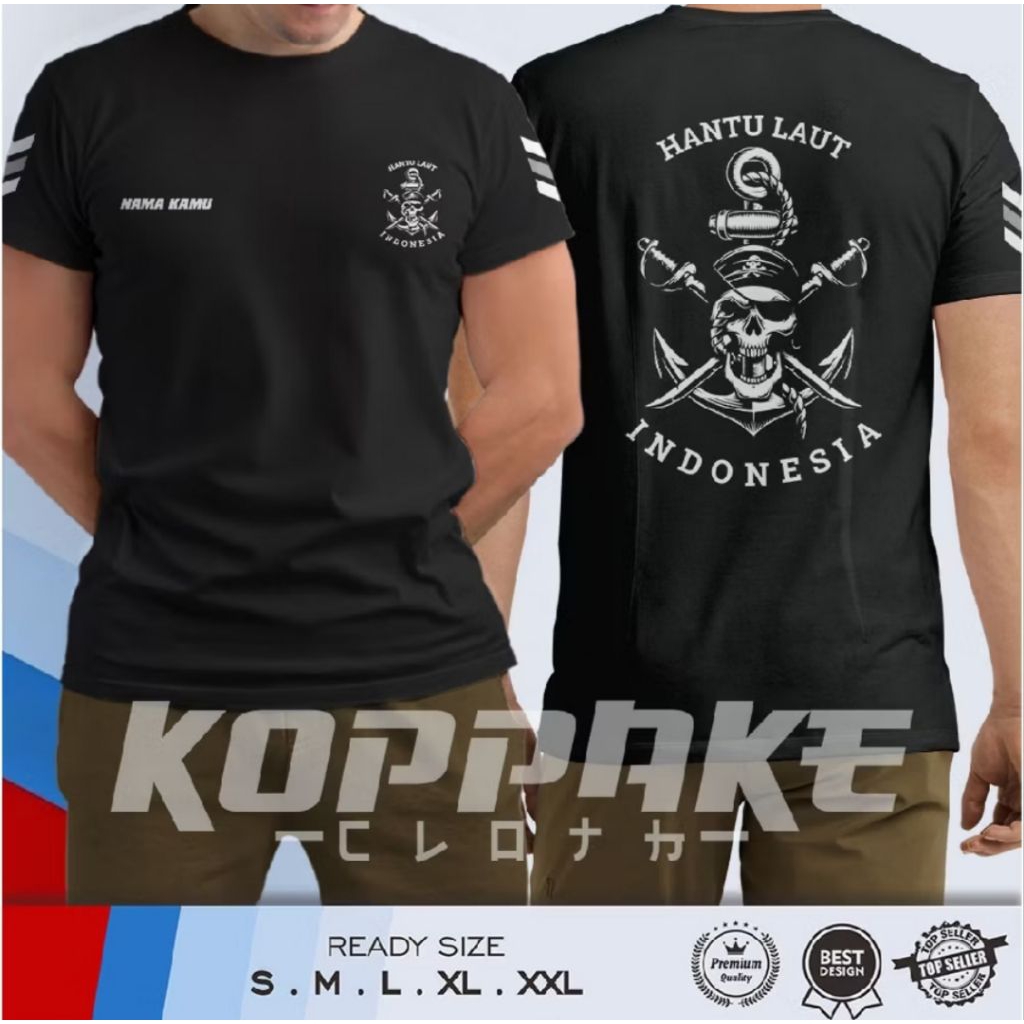 Kaos Viral Hantu Laut Indonesia Desain Putih Tshirt Distro Viral Bahan Katun