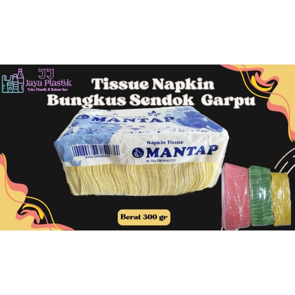 Tissue Napkin / Tissue Sendok & Piring Warna Warni (Bks)