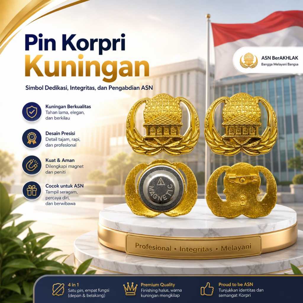 Pin Korpri  Kuningan Asn Pns Magnet