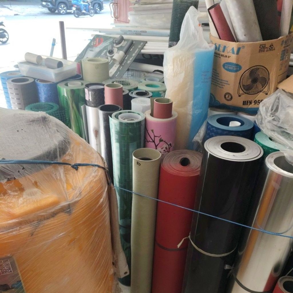 1 Rol talang karet alumplas 110 cm talang karet hijau muda tebal