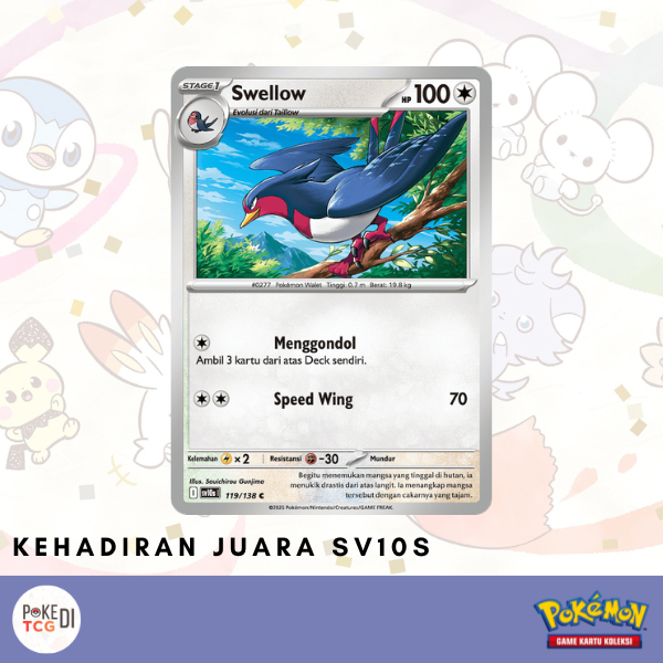 Swellow sv10s | 119/189 C - Pokemon TCG Indonesia