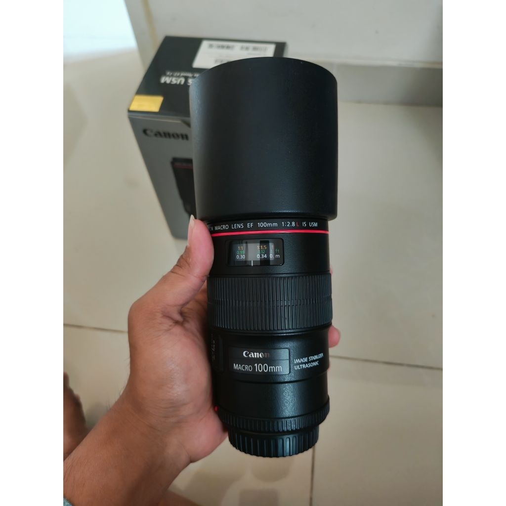 lensa Macro Canon 100mm L Lens preloved