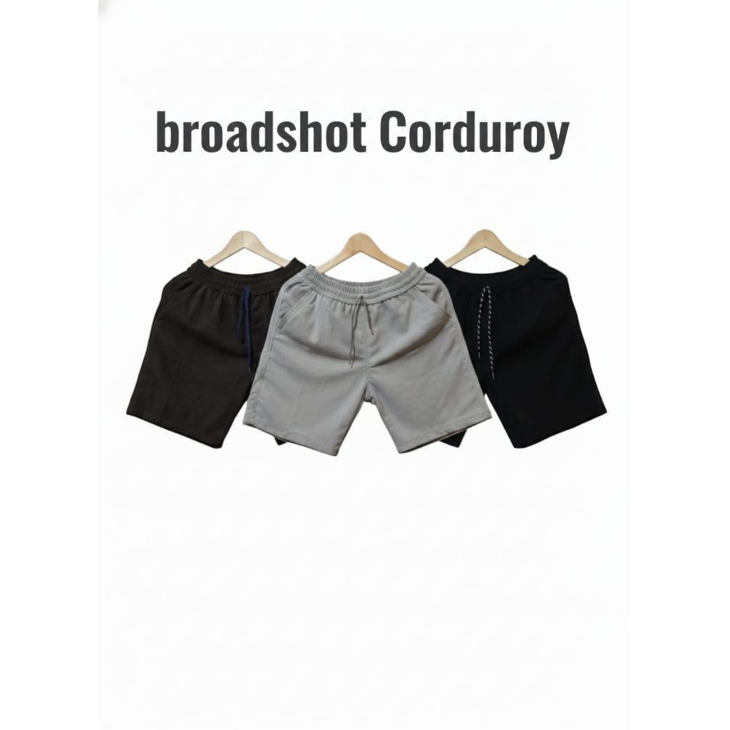Corduroy Pants Pendek Pria Celana Broadshot Corduroy