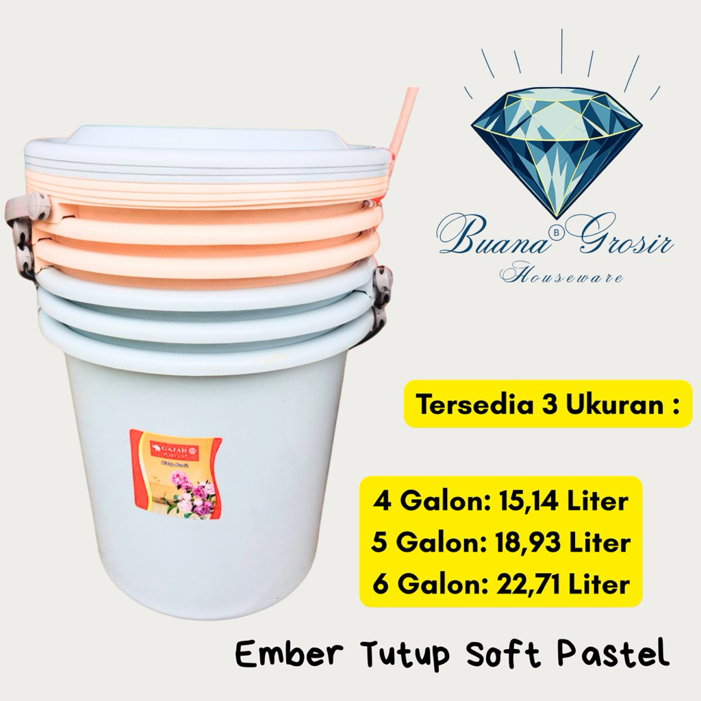Ember Tutup Plastik | Ember Tutup Murah | Ember Tutup Soft Pastel | Ember Tutup Plastik Soft Pastel