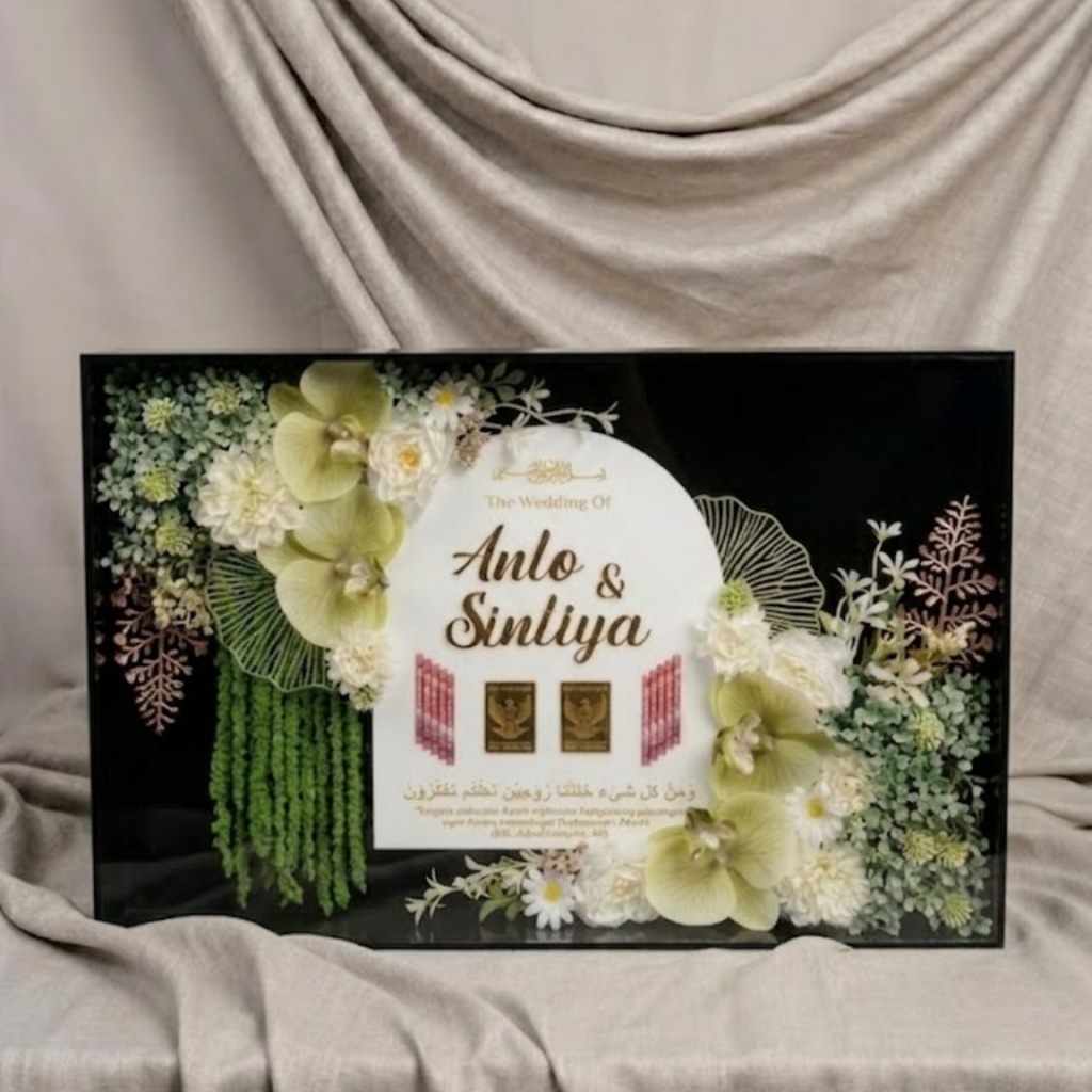 MAHAR GREEN GARDEN UK 30x40 FREE  UANG KERTAS MAHAR GARDEN SERIES BLACK FRAME