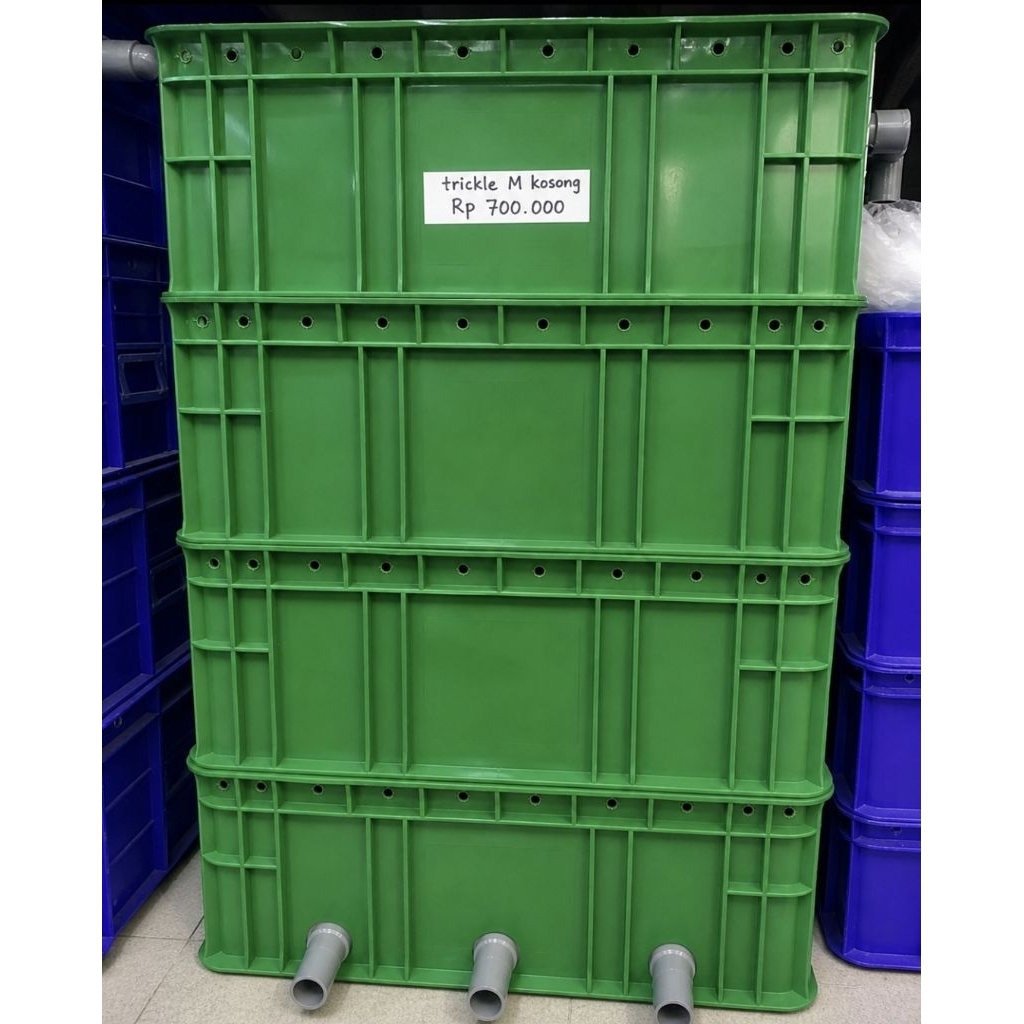 Filter Trickle Kolam Ikan Koi Size M / Filter Box 4 Tingkat dengan Penyaringan ganda / Filtrasi untu