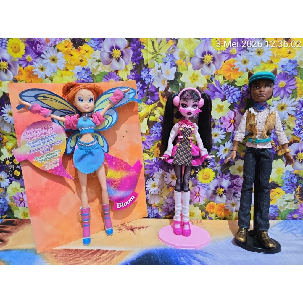 boneka barbie monster high draculaura clawd wolf forbitten love winx bloom sophix doll harga net