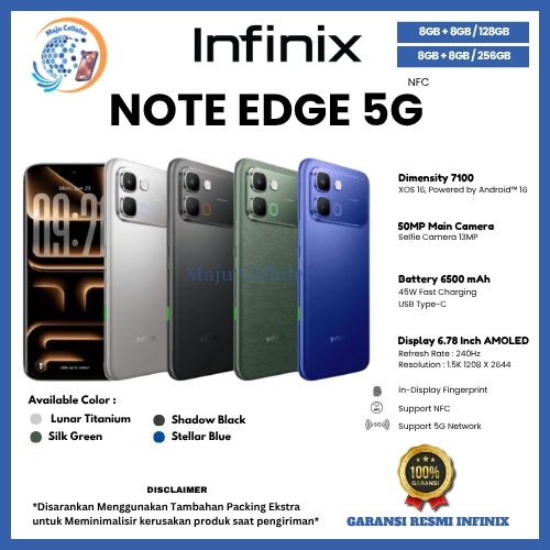 HP INFINIX NOTE EDGE 5G NFC 8/256GB & NOTE EDGE 5G NFC 8/128GB (Garansi Resmi Infinix 1 Tahun)
