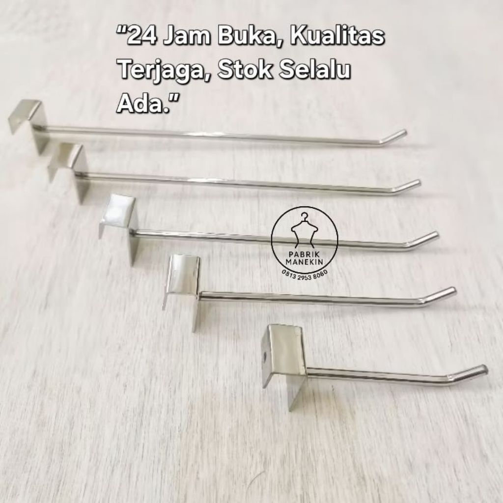 single Hook stainless / gantungan besi kotak / gantungan aksesoris / single hok