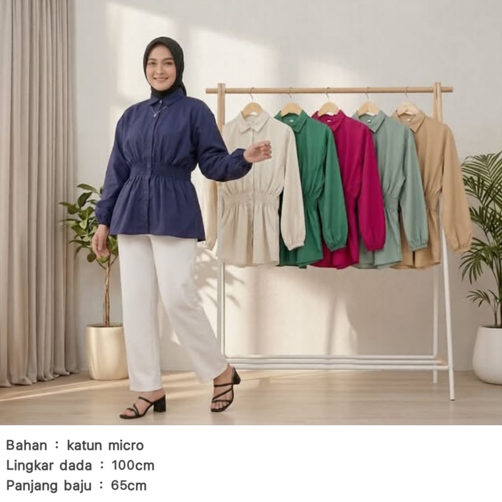 BLOUSE KEMEJA WANITA WARNA WARNI POLOS