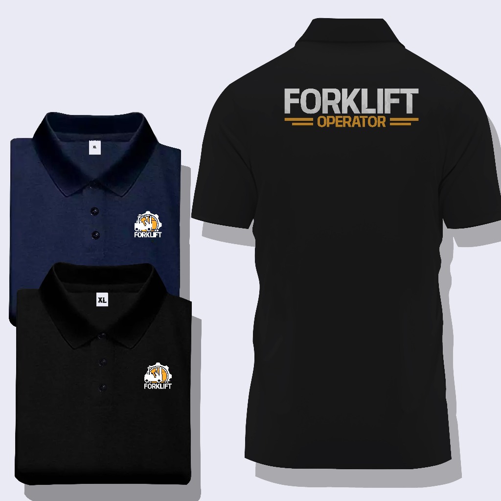 Kaos Polo Operator Forklift Lengan Pendek | Forklift Operator Polo Shirt