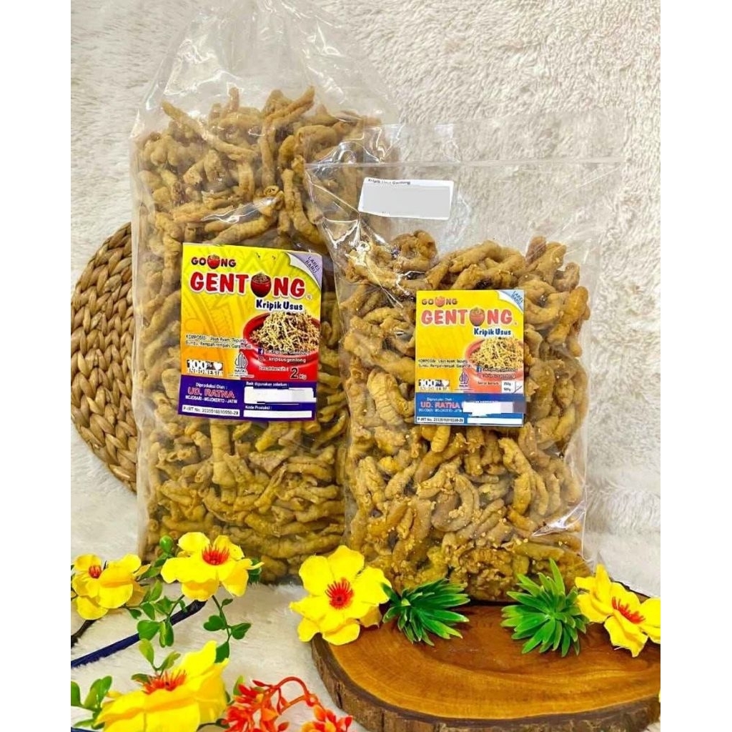Kripik Usus Ayam/Kripik Usus Gentong/Kripik Usus Renyah Gurih/Snack Kiloan/Snack Branded/250gr/500gr
