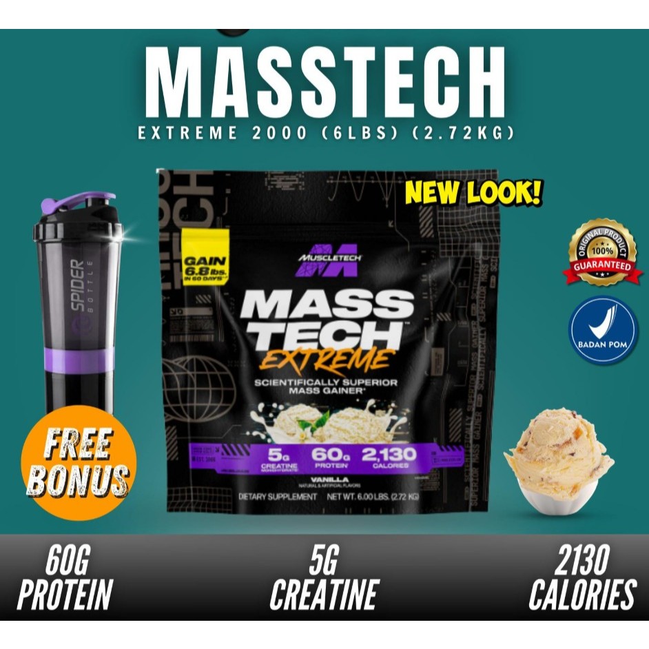 Suplemen Fitness MT MUSCLETECH Masstech Elite 6 lb Gainer Mass Tech 7 lb