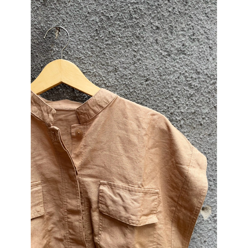 Linen Vest atasan wanita rompi linen