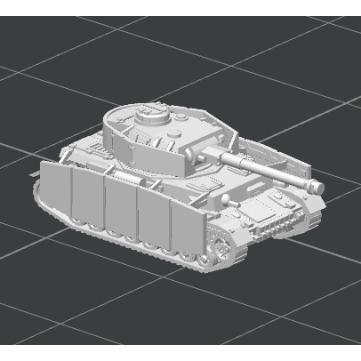 Miniatur Tank Panzer IV Kendaraan Tempur Klasik WWII Skala 1:72 – 3D Print PLA