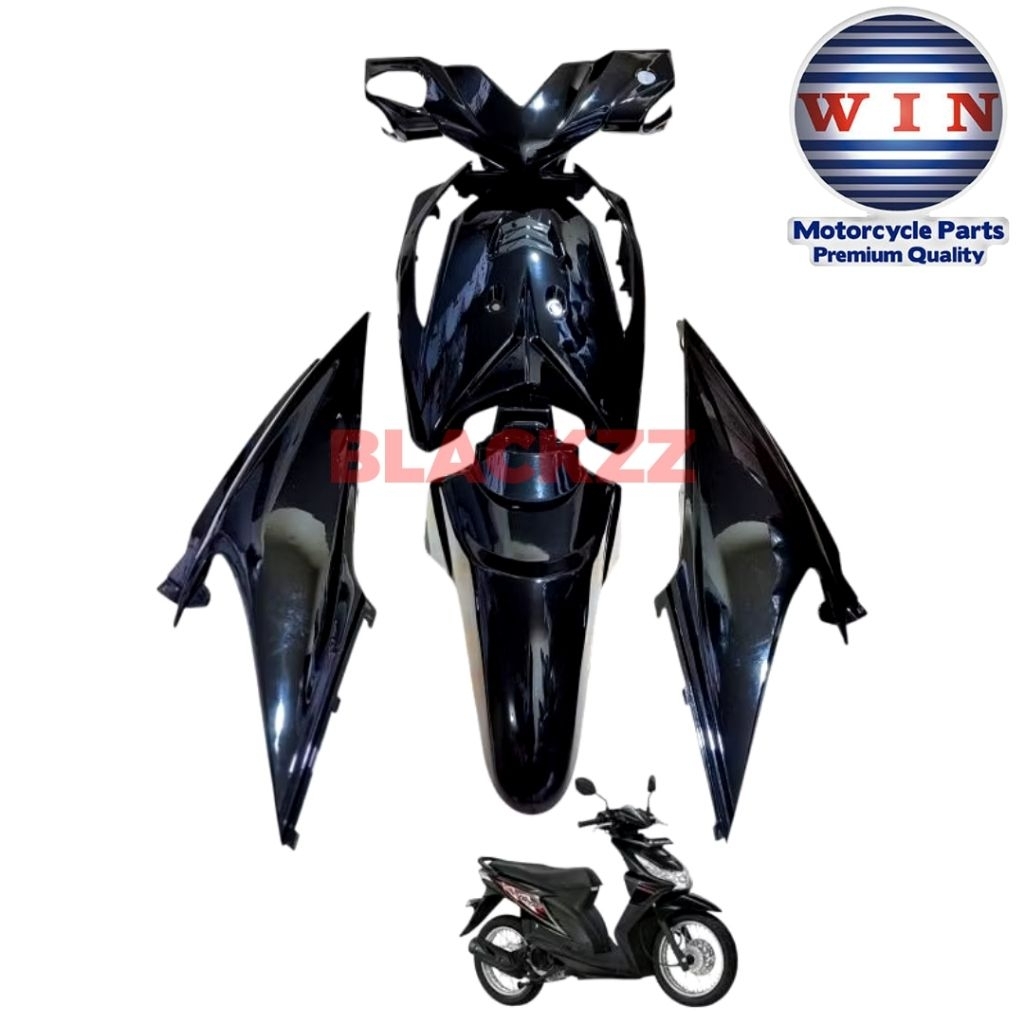Cover Body Full Set Halus Beat Karbu Lama 2010 2011 2012 Hitam Original WIN