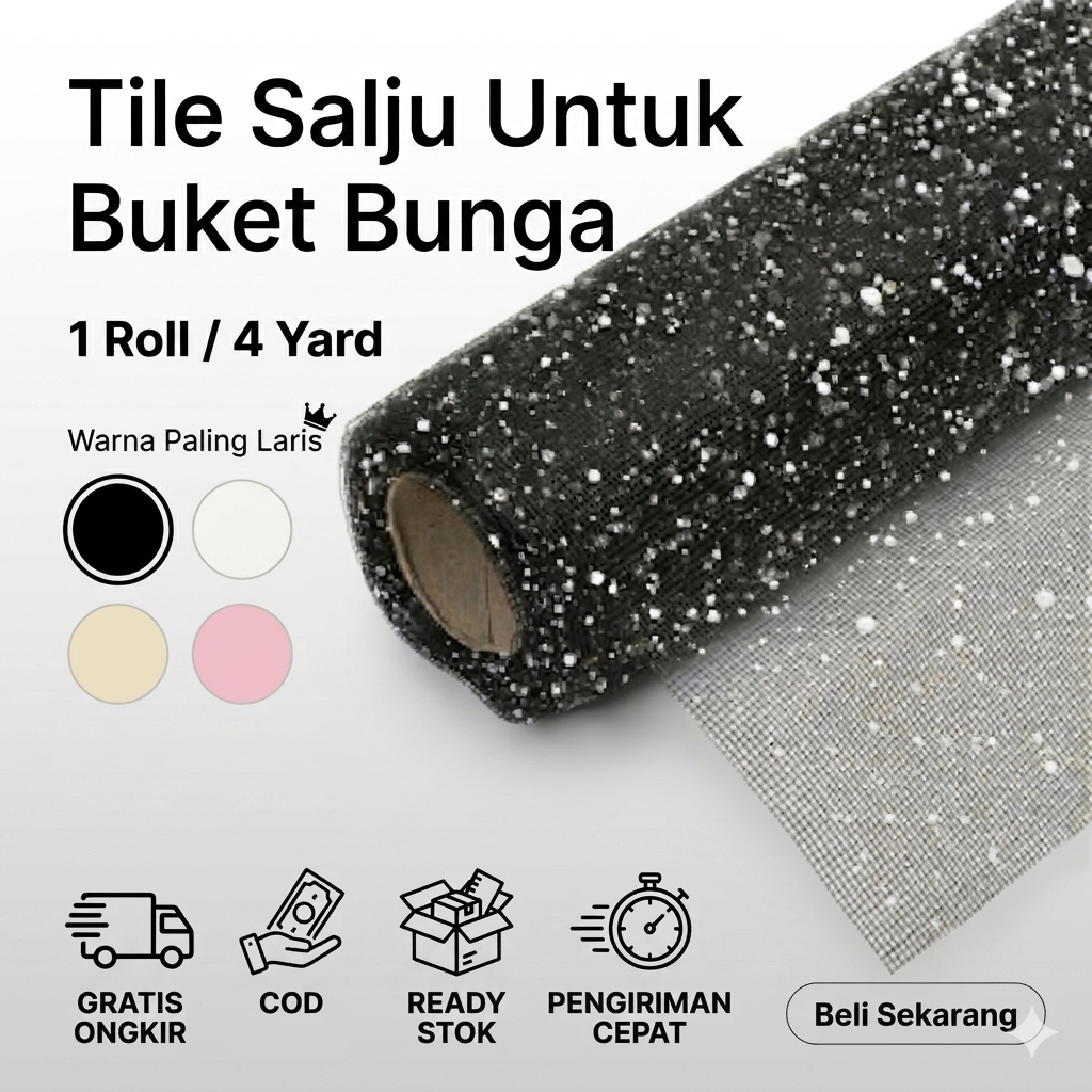 Tile Salju Wrapping Buket 1 Roll