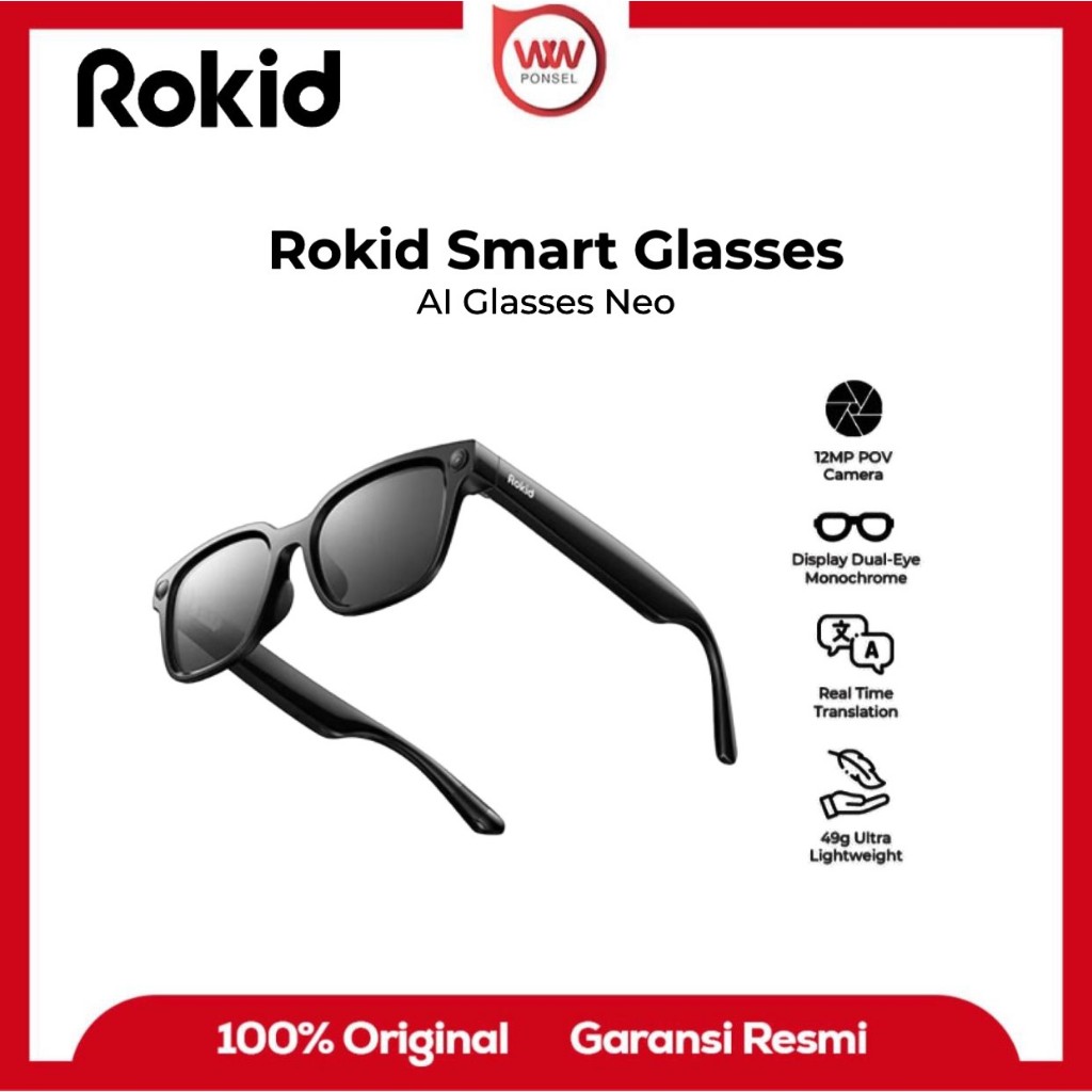 Rokid AI Glasses Neo Smart Camera Glasses Style AI-Powered Smart Glasses