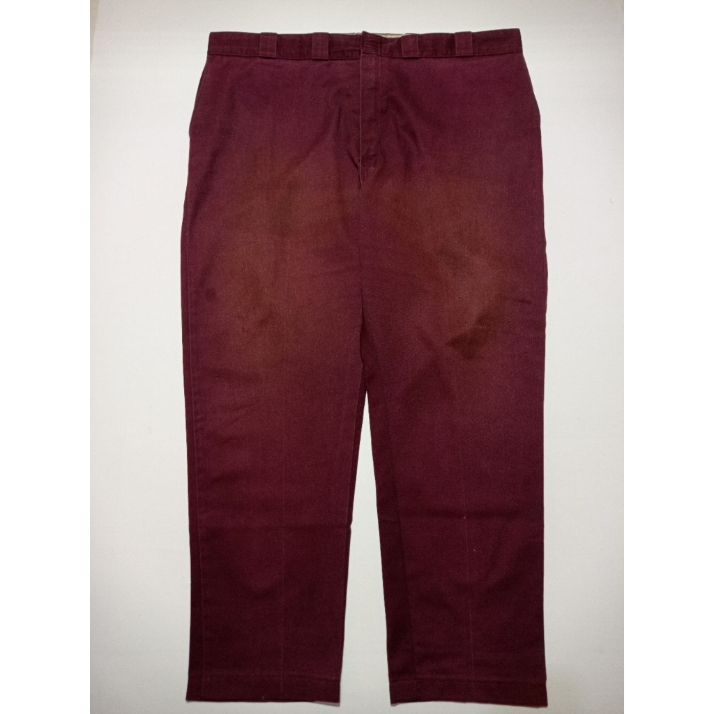 Celana Dickies 874 Original Fit Warna Maroon/Burgundy Size 40×32 Second Brand Dickies