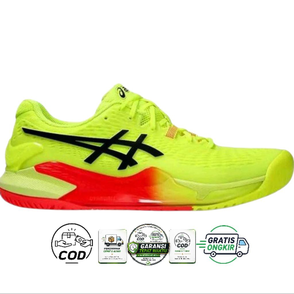 SEPATU VOLI  ASICS SOLUTION SPEED FF 3 PARIS MEN'S TENNIS SHOES - SAFETY YELLOW/BLACK