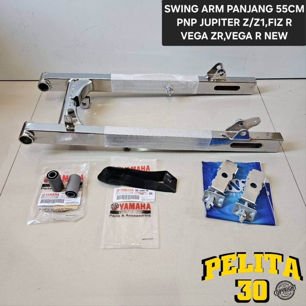 SWING ARM RBT CUSTOM PANJANG 55CM PNP JUPITER Z BEGA NEW/ZR FIZ R WARNA CHROME FULLSET