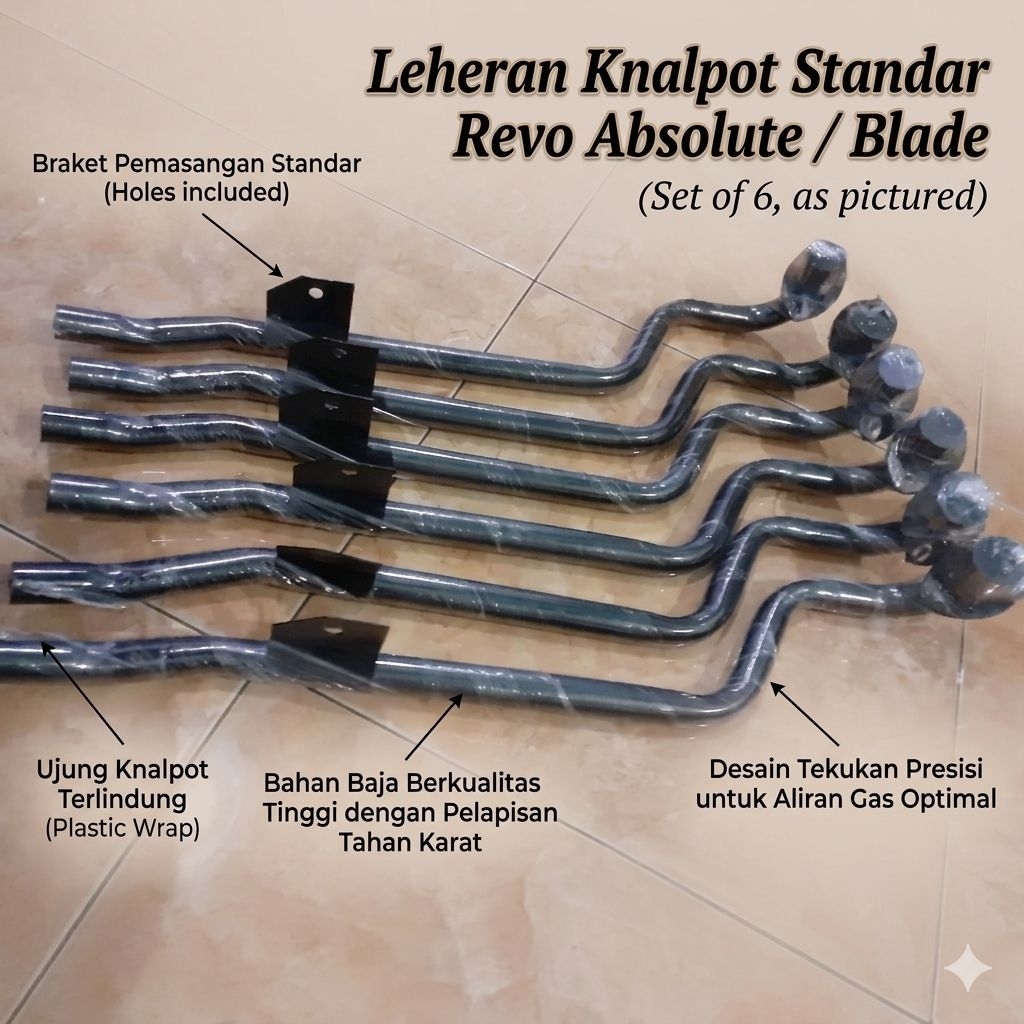 LEHERAN KNALPOT STANDAR REVO ABSOLUTE.DAN BLADE  110