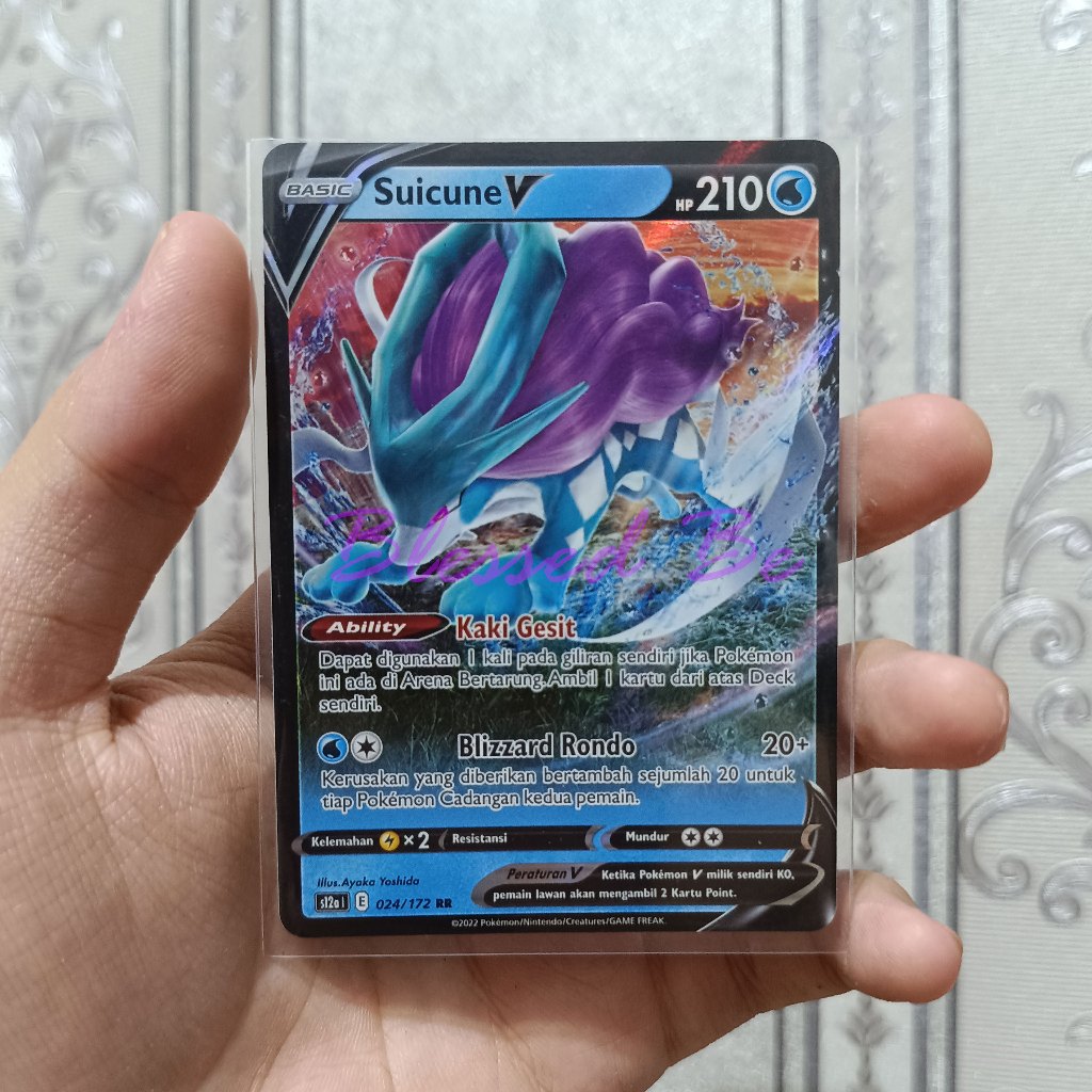 Kartu Pokemon Ori Suicune V 024/172 Bahasa Indonesia
