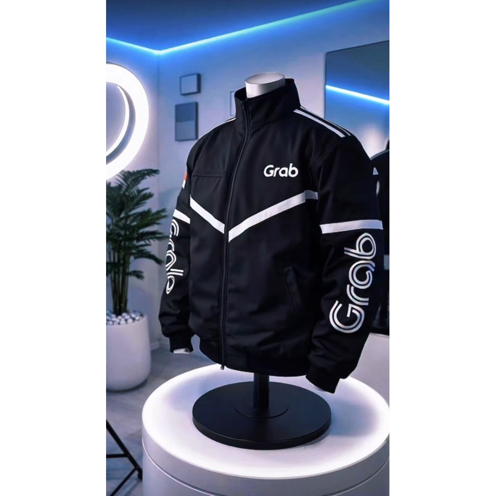 Jaket Grab Original Hitam Anti Air Waterproof/ Jaket Grab Hitam Terbaru 2026 Jaket Grab Driver Anti 