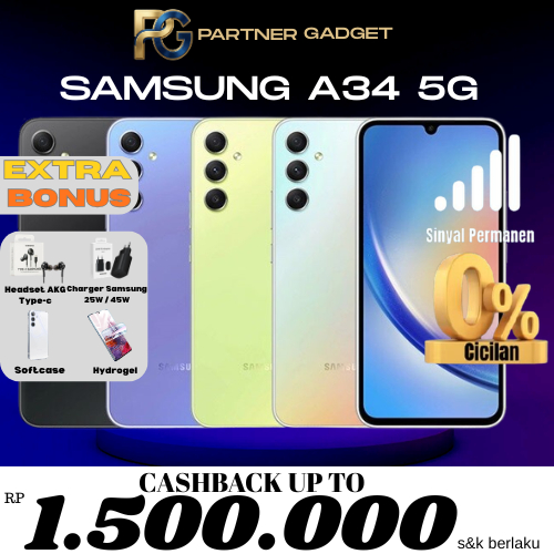 Samsung Galaxy A34 5G SEIN 8/256GB | 8/128GB Second Resmi Indonesia