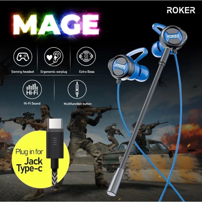 Roker Earphone / Headset / Hansfree Gaming Roker MAGE
