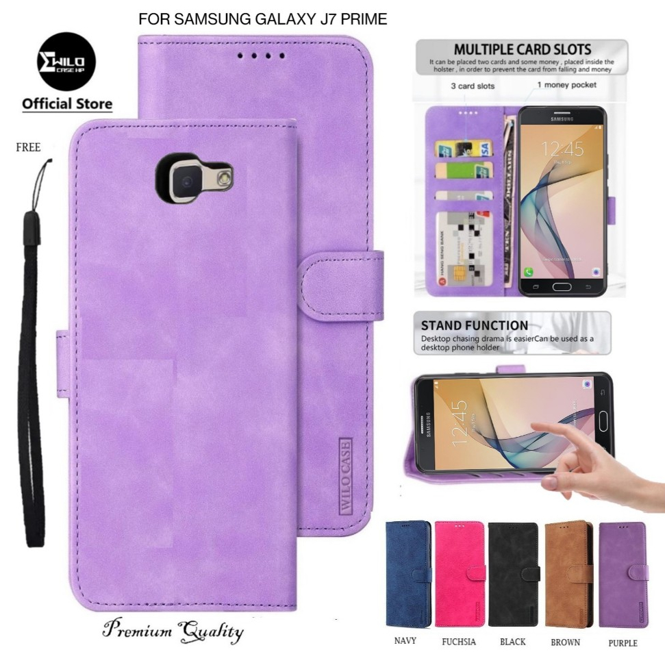 Samsung Galaxy J7 Prime - Flip Wallet Case Kulit - Casing Dompet Case Wallet Leather Flip Case samsu