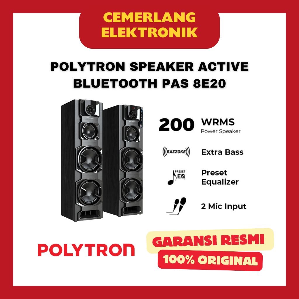 POLYTRON SPEAKER PAS 8E20 / PAS69 SPEAKER ACTIVE BLUETOOTH PAS8E20 PAS 69 USB POLITRON