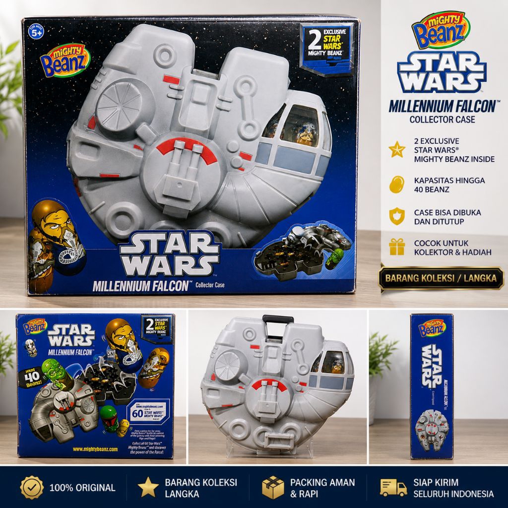 Star Wars Mighty Beanz Millennium Falcon Collector Case Original Rare Vintage Lengkap Box