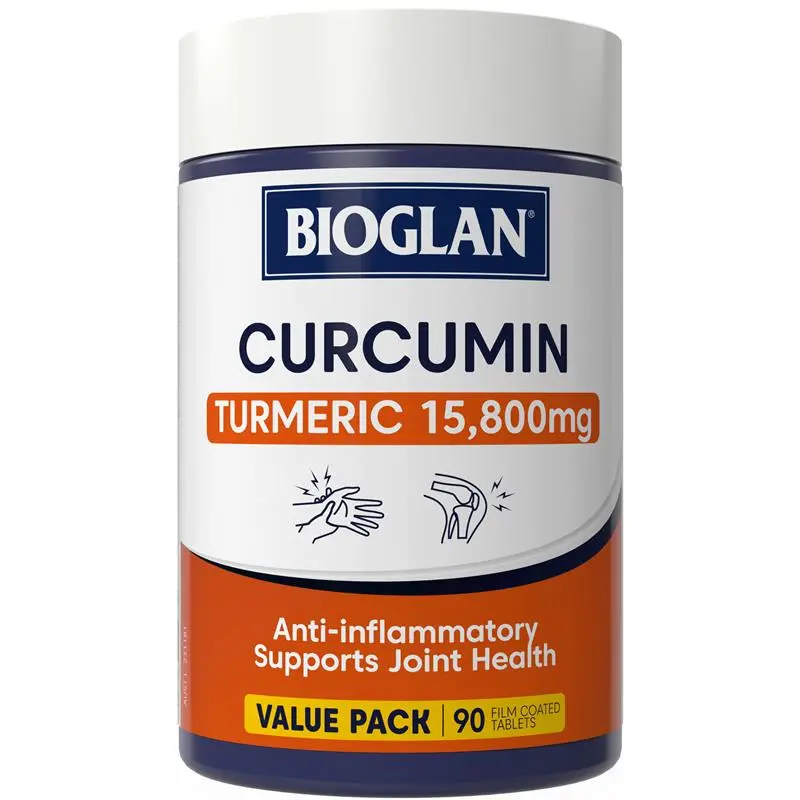 Bioglan Curcumin tumeric 15,800mg 60 Tablet | 90 Tablets | Suplemen untuk meredakan peradangan ringa