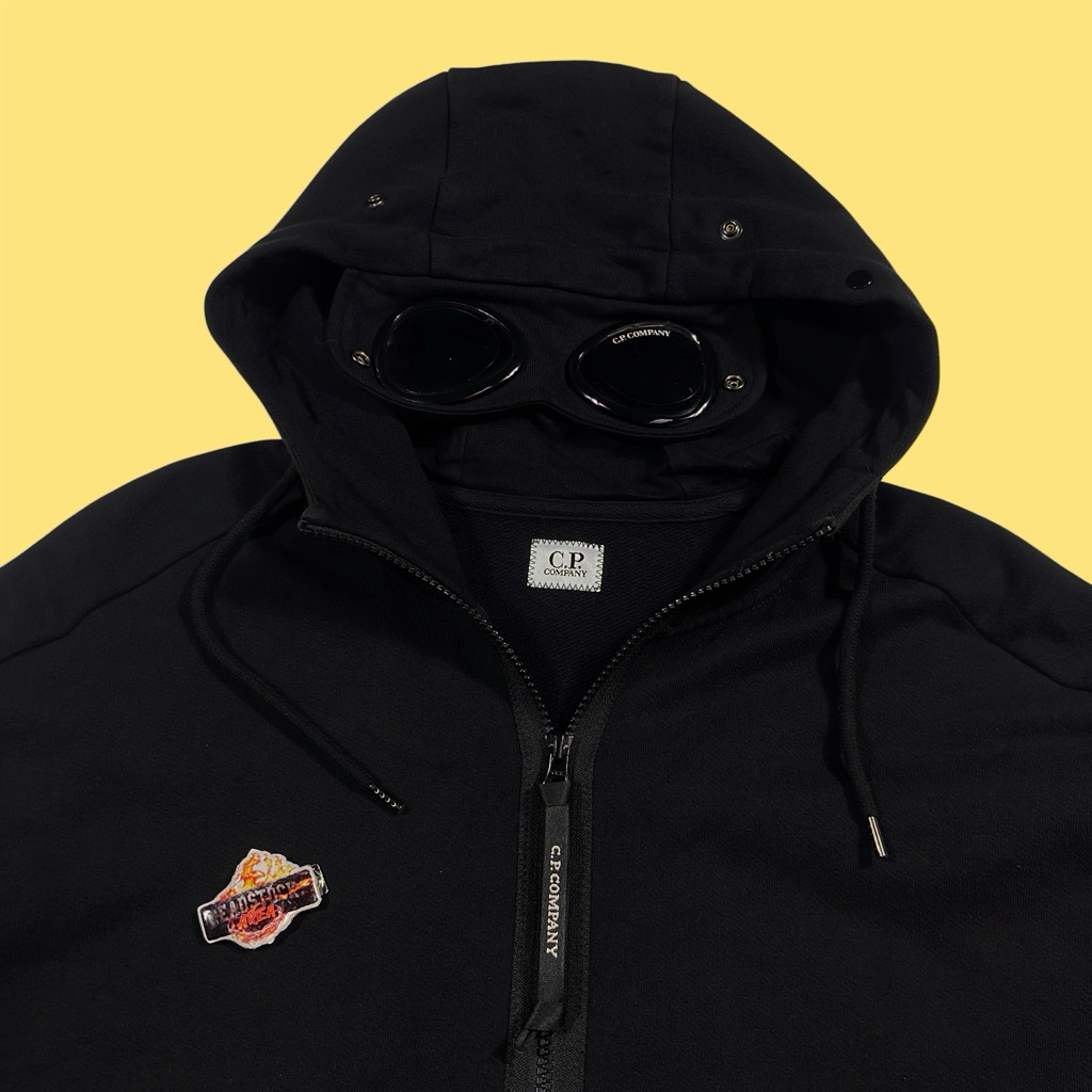Cp Company Zipper Hoodie Diagonal jacket black original